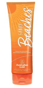 Sandy Beaches (Australian Gold) Lotion tropicale intensificatrice, à la tyrosine et à l'extrait de banane pour un teint unifié. Sans autobronzants